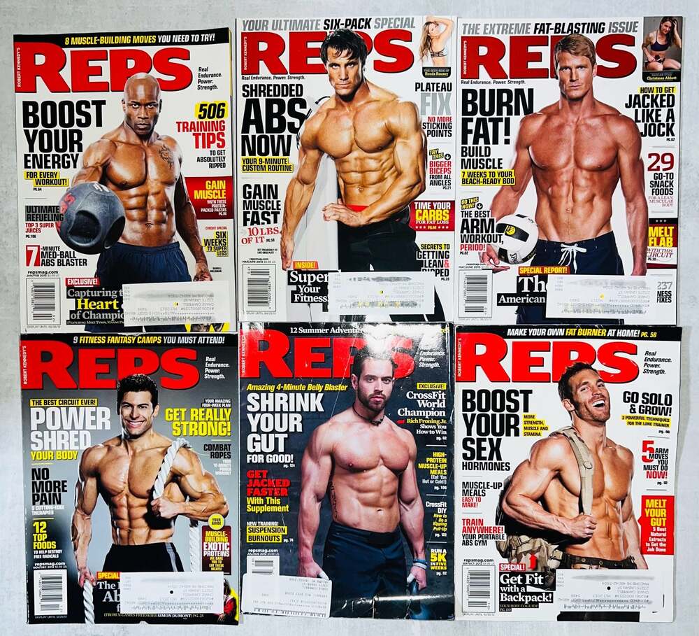 Lot of 6 Vintage REPS Fitness & Bodybuilding Magazines Robert Kennedy